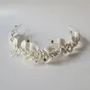 SLBRIDAL Handmade Ins Style Luxury Rhinestone Crystal Porcelain Flower Bridal Tiara Wedding Bridesmaids Crown Women Hair Jewelry 240305