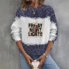 Felpe Love Stampato SU Collo Felpa casual Felpe con cappuccio da donna Manica lunga Moda Felpe grafiche football americano Top oversize