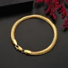 Colliers en or jaune 14 carats, 6MM, bracelets en os de serpent fins pour hommes et femmes, ensemble de bijoux à la mode, cadeau