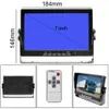 Vanxse Monitor LCD TFT da 7 pollici 800X480 HD 2CH Interruttore ingresso video aeronautico a 4 pin Display per backup veicolo Telecamera retromarcia Telecamera di sicurezza STB Car DV-U702H