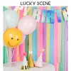 Décoration de fête d'anniversaire pour enfants, banderoles en papier froissé, scène de pompon, Macarons décorés S01686 240301