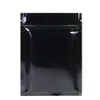 100st/Lot Glossy Black Aluminium Foil Zip Lock Bag Self Seal Tear Tår Reklosningsbar platt Mat Snack Storage Packaging Pouches 240305