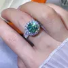 Cluster Rings SACE GEMS GRA Certified D Color 3ct Moissanite Ring 925 Sterling Silver Plated With 18k White Gold For Women Fine Jewelry