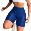 Shorts pour femme Femmes Sexy Plissé Jacquard Biker Booty Taille Haute Push Up Mini Pantalon Court Printemps Été Entraînement Mujer Cortos