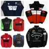 F1レーシングジャケット秋と冬のフル刺繍綿服スポットセールスカーロゴフル刺繍ジャケットカレッジレトロバイクジャケットQU