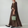 Robes décontractées Élégant Dames Robe Automne Hiver Femmes Longue Bonne Touche A-ligne Cheville Longueur Streetwear