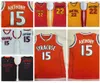 Camisetas de baloncesto para hombre Syracuse Orange Camerlo Anthony College 15 Camisas blancas y negras Universidad cosida Oak Hill High School Je8416004