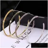 Hoop Huggie Vecalon 925 Sier Large Earrings Gold/Sier Color For Women Big Circle Sterling Wedding Jewelry Party Drop Delivery Dhdqh