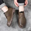 Casual Shoes Quality Leather Sneakers Men's Outdoor Mens Thick Soled Men Designer Lace-Up Oxfords