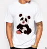 Men New Panda Printed Short Sleeve TShirt Summer Fashion Dark Funny t Shirts Tops Novelty Oneck White Tee3699343