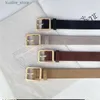 Bälten Beautoday Frosted Belts Kvinnor äkta ko läder fast färg fyrkantig spänne enkla mångsidiga damer tillbehör handgjorda B77 L240308