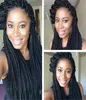 Micro Braid Wig African American Braided Wigs For Women 14quot syntetiska peruk Långt rakt hår flätad spetsfront peruk Box Braid8988699