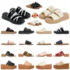 Sandálias de luxo designer plataforma chinelos cunha sandles bege branco preto rosa lona chinelo sandle mulheres verão ao ar livre sapatos de caminhada plana slides tamanho 35-42