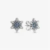 Studörhängen Pan-Style S925 Sterling Silver Sleeping Earring For Women Girl Flower Flower Flower FLAMNING FAMILJE KROON HJÄRT Fina smycken