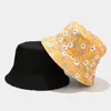 Berets cztery pory roku bawełniany wzór kwiatów dwie boki noszą wiadra moda joker na zewnątrz podróżne czapkę słoneczną dla mężczyzn i kobiet 12