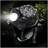 Facklor 3in1 Super Bright LED -klocka Flashlight Torch Lights Compass Outdoor Sports Mens Fashion Waterproof uppladdningsbar handledslampa Dro Dhuhg