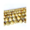 Stone Selling Natural Yellow Tiger Eye Stone Loose Beads Red Golden Semi-Finished Products Diy Jewelry Making Drop Delivery Jewelry L Dhaz9