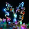 LED Flashing Butterfly Cocktail Shot Glass Rack Bar VIP Serving Wine Champagne Glass Cup Holder Glowing Service Tray Presenter