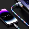 120w Luminous Quick Charging USB C Cable 540 Rotation Type C to C Fast Charge Cable Super Charger Cord for Xiaomi Samsung LG Google