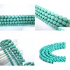 Pierre 4 mm 6 mm 8 mm 10 mm 16 mm 18 mm Bleu Turquoise Perles de pierre rondes pour bracelet collier bricolage fabrication de bijoux livraison directe bijoux Loos Dhxzk