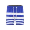 Novos shorts masculinos listrados de verão, ajuste casual e solto, calças de praia elegantes de três partes para homens