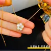 Designer Necklace VanCF Necklace Luxury Diamond Agate 18k Gold Clover Necklace Flower Necklace Womens Clover Pendant Plated Gold Bone Chain