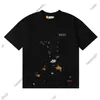 24SS Europe Magliette da uomo firmate Tee Summer Splash Ink Dipinte a mano Graffiti maglietta uomo donna lettera stampata T-shirt Street Casual Oversize Magliette in cotone