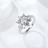 Pierścienie klastra Miliyyraier VVS1 1/2ct Moissanite Wedding Sunflower Pierścień dla kobiet obietnica zaręczyn S925 Silver GRA