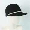 Visors 202401-yk-2509263 Japan Ins Chic Winter Wool Pearl Lady Equestrian Baseball Cap Women Hat