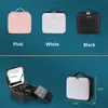 LED Lighted Cosmetic Case with Mirror Waterproof PU Leather Portable Travel Makeup Storage Bags 240229