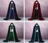 Cape à capuche en velours satiné à capuche Cape médiévale Renaissance Costume LARP Halloween Déguisement Velours Cosplay Vêtements3616674