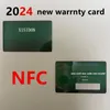 Boîtes de montres TOP Qualité Green Security Warran Carte de garantie NFC Couronne anti-contrefaçon et étiquette fluorescente Étiquette de série cadeau pour Rx NO Box