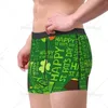 Sous-vêtements St Patrick's Day Boxer Briefs Clover Leaves Sous-vêtements Respirant Stretch Trunk avec pochette S-XXL