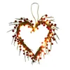 装飾的な花sxypayxs-valentine s day woven woven heart berry vine with lights holidy home decor Valentines Decoration