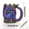 Tasses Dragon Mug 3D bière médiévale nouveauté gothique Steins Tankard 568ml tasse de boisson en acier inoxydable pour le thé