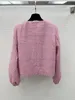 Chan 2024 High-End-Jacken für Damen, Tweed-Rosa, CCC-Jacke, Designer-Kleidung, Damen, neue Damen-Mantel-Jacken, Damen-Tweed-Jacke, Designer-Jacke Damen, Muttertagsgeschenk