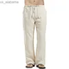 Men's Pants Mens Pants Cotton Linen Trousers Sports Running Pants for Men Summer Joggers Straight Mens 240308