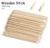 500 Stuks 35 Inch Houten Stok Nagelriem Pusher Tool Sharp Platte Manicure Pedicure Oranje Hout Nagelverzorging Remover Tool8078537