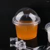 Engångskoppar sugrör 50 datorer efterrätt kopp kaka pudding kommersiell glass med lock plastskålar