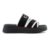 Sandálias de luxo designer plataforma chinelos cunha sandles bege branco preto rosa lona chinelo sandle mulheres verão ao ar livre sapatos de caminhada plana slides tamanho 35-42