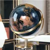 Objetos decorativos estatuetas acessórios de metal grande mundo globo mapa para casa mesa ornamentos presente de natal decoração de escritório dh5cz