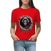 Polos pour femmes femme peinte avec le visage de la mort T-shirt graphique surdimensionné grande taille hauts t-shirts pour femmes