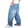 Herrmode jeans baggy denim rap skateboard 240308