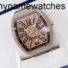 Orologio svizzero Franck Muller Orologi Set completo automatico di Famulan Frank V45 con diamanti Orologio in oro rosa 18 carati Meccanico da uomo 44 x 53,7 mm