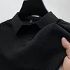 Polos męski ochłodzi letnią koszulę T-shirt Ice Silk Krótkie T-shirt kołnierz solidny kolor Polo Half Men Ubranie