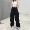 Capris Y2K Donna Streetwear Techwear Cargo Coreano Harajuku Paracadute Pantaloni da pista Uomo Tech Pantaloni sportivi Gamba larga Pantaloni Pantaloni Abbigliamento