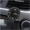 Bil Annat Auto Electronics Luminous Gauge Clock Mini Air Vent Waterproof Quartz med Clip Outlet Watch for Styling Accessories Drop de Dhixb