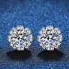 Geslaagd voor diamanttest Dames Oorbellen Sieraden Allergischvrij 925 Sterling Zilver 1CT Moissanite Studs Oorbellen Leuk cadeau voor meisjes Vrouwen