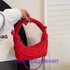 Luxur Designer Tote Bags Bottgs Vents's Jodie Online Store 2023 New Womens Bag Sydkorea Fashion Texture Striped Knot Multi Color Popula med riktig logotyp