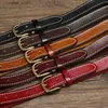 Belts % Pure Cowhide 2.8cm Wide Belt For Women Luxury Brand Female Belts Genuine Leather Pin Buckle Belts Fancy Vintage Waistband L240308